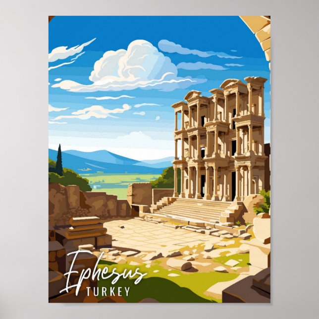 Affiche Illustration de voyage vintage Ephesus Turkey (Devant)
