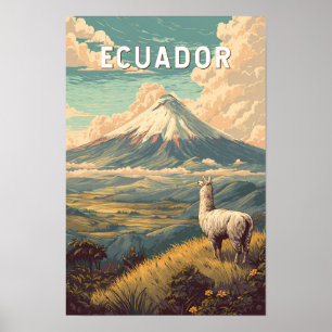 Affiche Illustration de voyage vintage Équateur