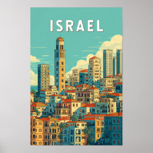 Affiche Illustration de voyage vintage Israël