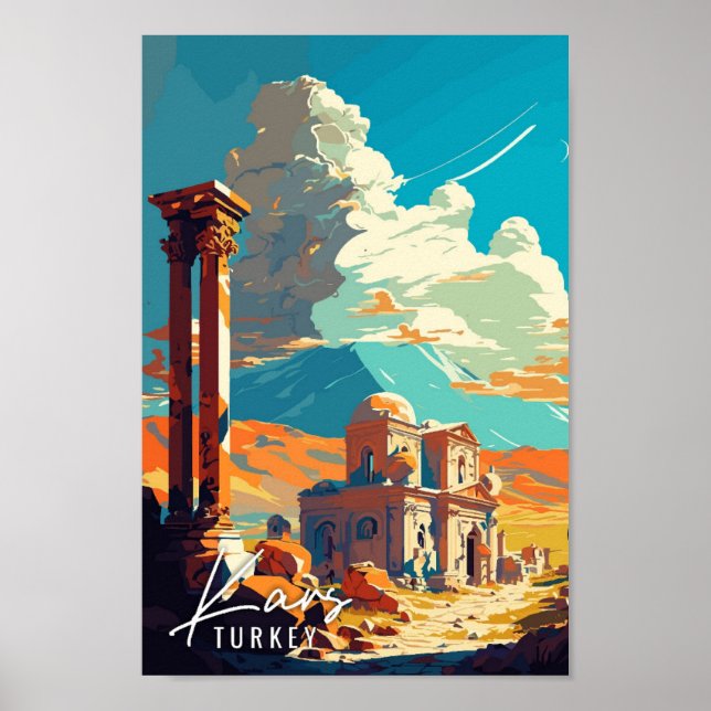 Affiche Illustration de voyage vintage Kars Turkey (Devant)