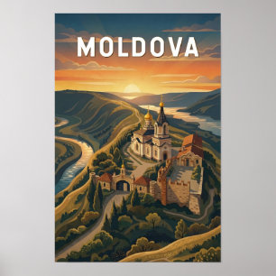 Affiche Illustration de voyage vintage Moldavie