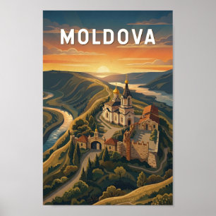 Affiche Illustration de voyage vintage Moldavie