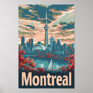 Affiche Illustration de voyage Vintage Montréal Canada