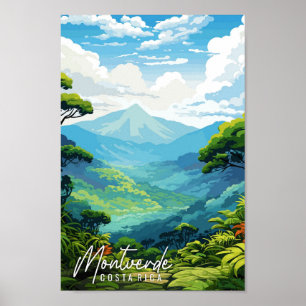 Affiche Illustration de voyage vintage Montverde Costa Ric