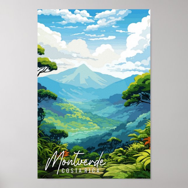 Affiche Illustration de voyage vintage Montverde Costa Ric (Devant)