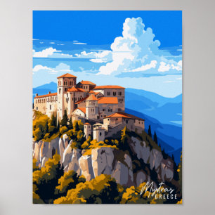 Affiche Illustration de voyage vintage Mystras Greece