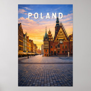 Affiche Illustration de voyage vintage Pologne
