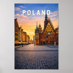 Affiche Illustration de voyage vintage Pologne