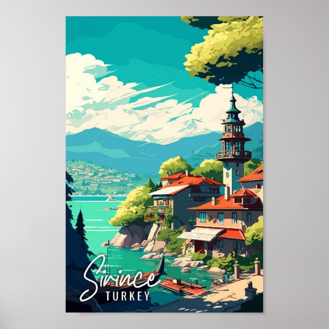 Affiche Illustration de voyage vintage Sirince Turkey (Devant)