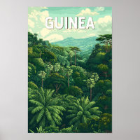 Illustration de voyage vintage sur la Guinée