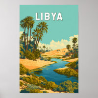 Illustration de voyage vintage sur la Libye