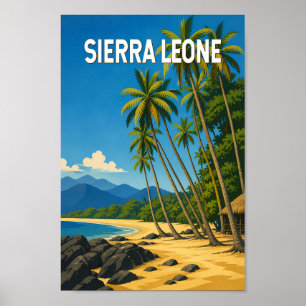 Affiche Illustration de voyage vintage sur la Sierra Leone
