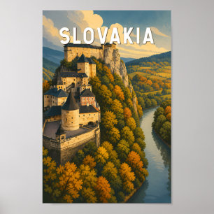 Affiche Illustration de voyage vintage sur la Slovaquie