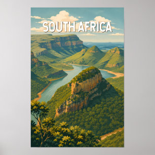 Affiche Illustration de voyage vintage sur l'Afrique du Su