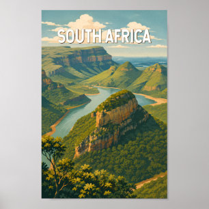 Affiche Illustration de voyage vintage sur l'Afrique du Su