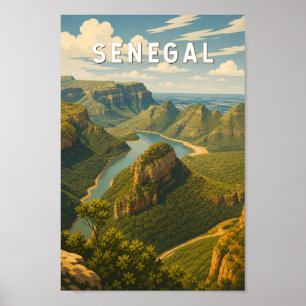 Affiche Illustration de voyage vintage sur le Sénégal