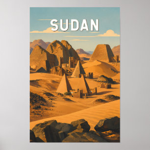 Affiche Illustration de voyage vintage sur le Soudan