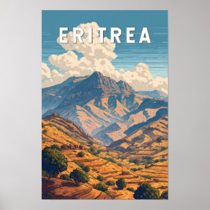 Affiche Illustration de voyage vintage sur l'Érythrée