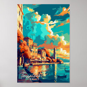 Affiche Illustration de voyage vintage Thessalonique Grèce