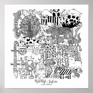 Affiche Illustration de Wildlife Safari