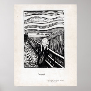 Affiche Illustration d'Edvard Munch le cri perçant