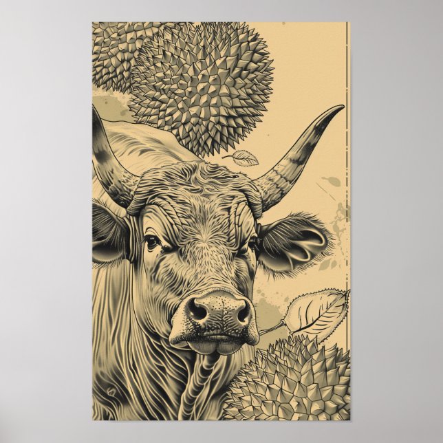 Affiche Illustration d'emballage savoureux à base de duria (Devant)