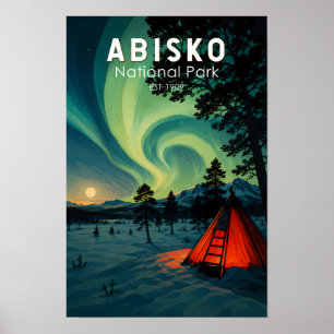 Affiche Illustration des aurores boréales du parc national