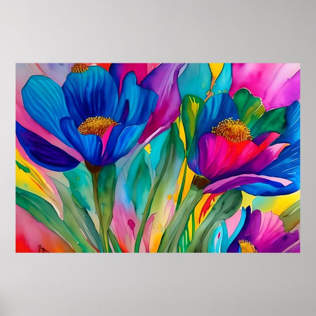 Affiche Illustration des fleurs florales (Devant)