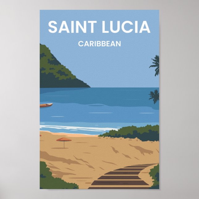 Affiche Illustration des lieux de voyage de Sainte-Lucie d (Devant)