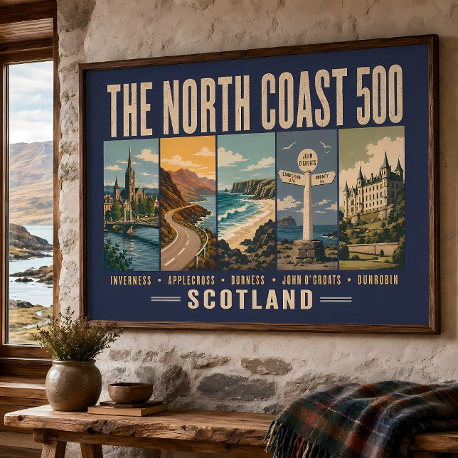 Affiche Illustration des monuments de la North Coast 500 e (Créateur téléchargé)