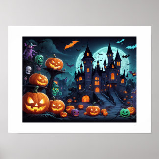 Affiche Illustration d'Halloween frappant Papier peint de