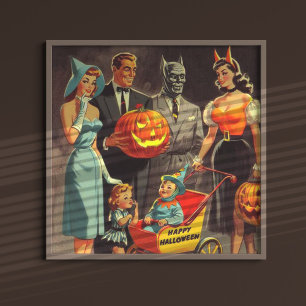 Affiche Illustration d'Halloween vintage