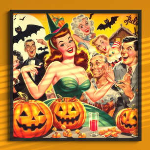 Affiche Illustration d'Halloween vintage