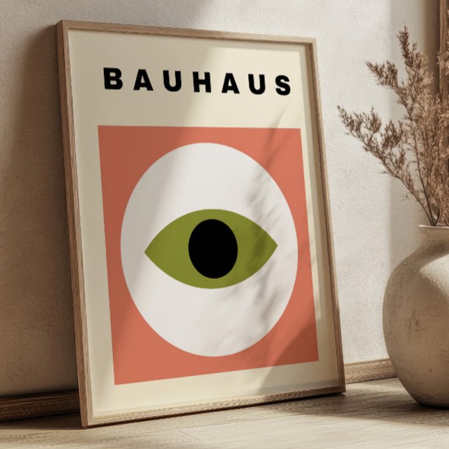 Affiche Illustration d'œil Bauhaus milieu du siècle modern (Créateur téléchargé)