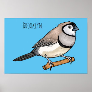 Affiche Illustration d'oiseau à deux barreaux