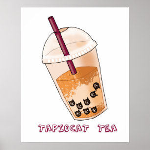 Affiche Illustration drôle de calembour de chat