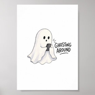 Affiche Illustration drôle d'Halloween sur le thème de l'é