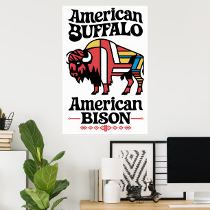 Affiche Illustration du bison américain