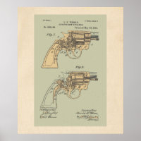 Illustration du brevet vintage Revolver