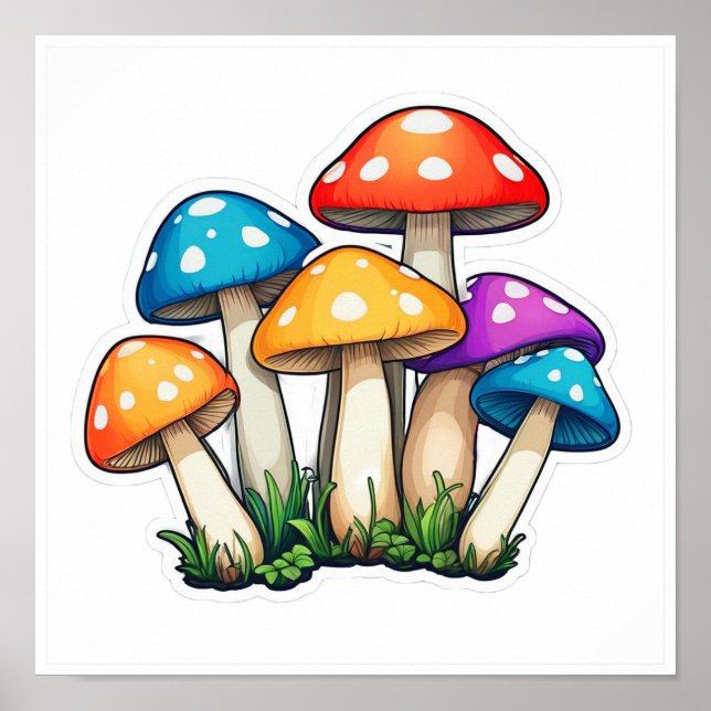 Affiche Illustration du champignon transparent (Devant)