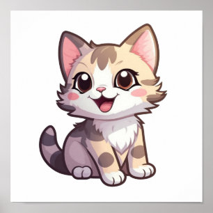 Affiche Illustration du chat de dessin