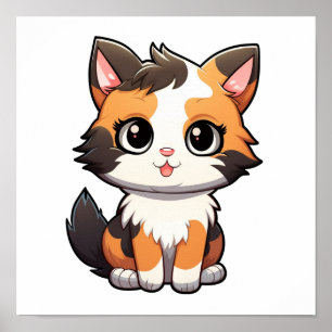 Affiche Illustration du chat de dessin