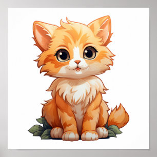 Affiche Illustration du chat de dessin