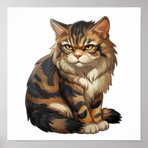 Affiche Illustration du chat de dessin