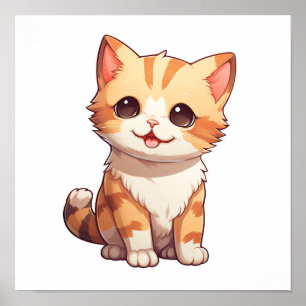 Affiche Illustration du chat de dessin