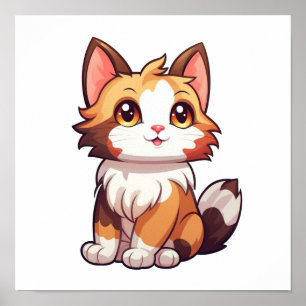 Affiche Illustration du chat de dessin