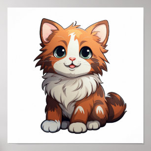 Affiche Illustration du chat de dessin