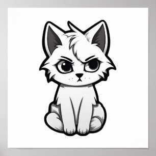 Affiche Illustration du chat de dessin