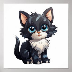 Affiche Illustration du chat de dessin