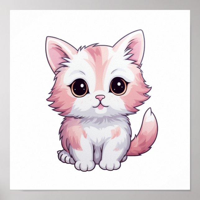 Affiche Illustration du chat de dessin (Devant)